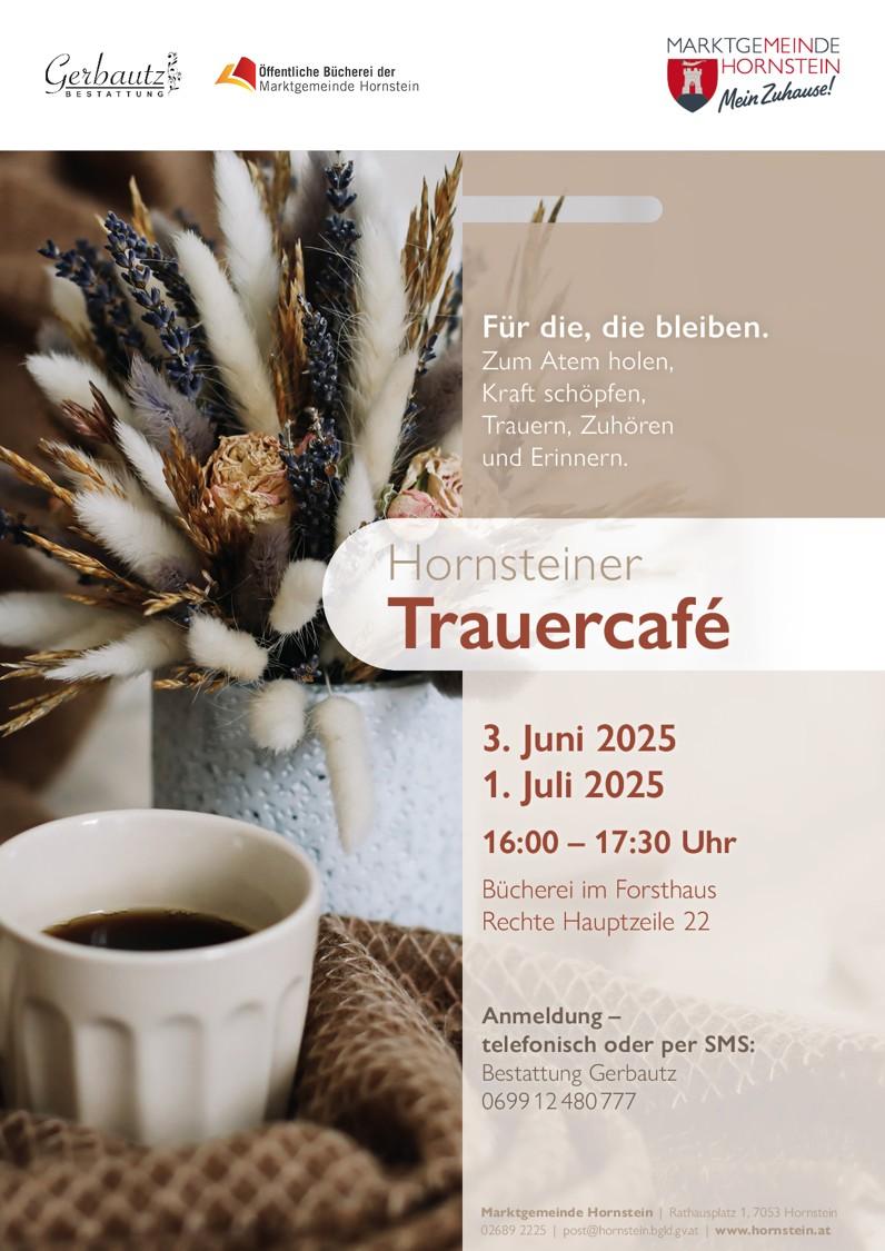 Ausschreibung des Trauercafés im Juni und Juli